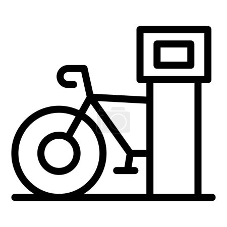 Illustration for Share bike icon outline vector. Smart transport. App city - Royalty Free Image