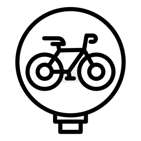 Illustration for Bike road sign icon outline vector. Share transport. Public bike - Royalty Free Image
