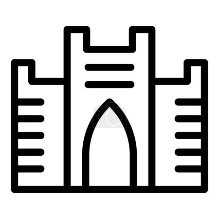 Illustration for Citadel icon outline vector. City skyline. Poland krakow - Royalty Free Image