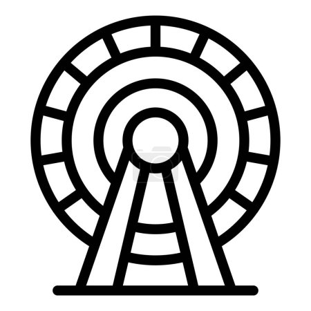 Illustration for Krakow ferris wheel icon outline vector. City skyline. Map warsaw - Royalty Free Image
