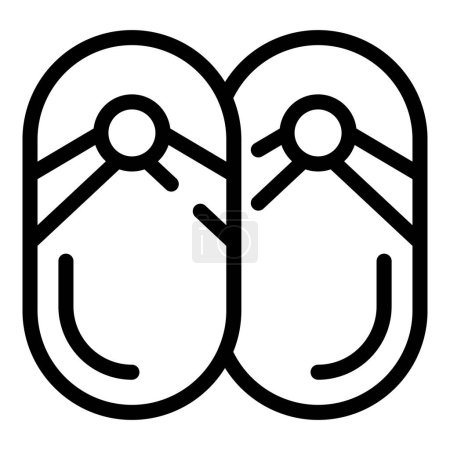 Illustration for Japan slippers icon outline vector. Kyoto temple. City tower - Royalty Free Image