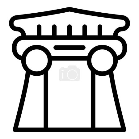 Illustration for Temple arch icon outline vector. City tower. Train tourism - Royalty Free Image