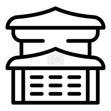 Illustration for Landmark building icon outline vector. City temple. Tower japan - Royalty Free Image