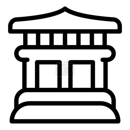Illustration for Shinto temple icon outline vector. City pagoda. Ancient map - Royalty Free Image