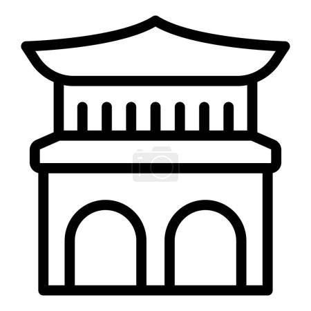 Illustration for Japan building icon outline vector. House travel. Temple city - Royalty Free Image