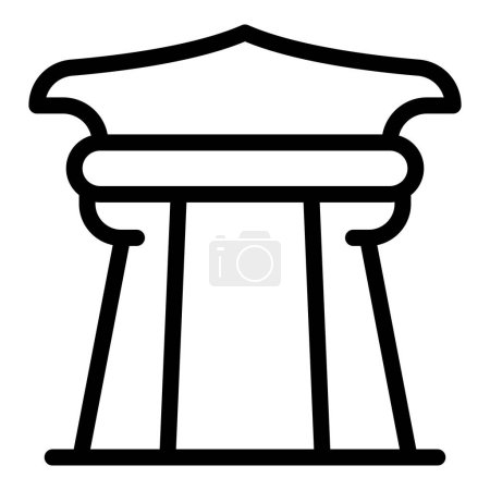 Illustration for Ancient tower icon outline vector. City temple. Tokyo map - Royalty Free Image