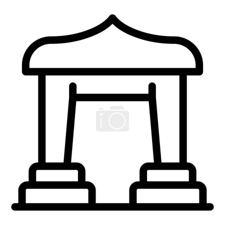 Illustration for Stone arch icon outline vector. City building. Japan kyoto - Royalty Free Image