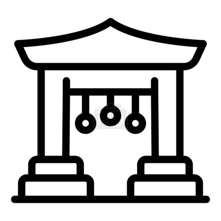 Illustration for Cityscape arch icon outline vector. City kyoto. Ancient map - Royalty Free Image