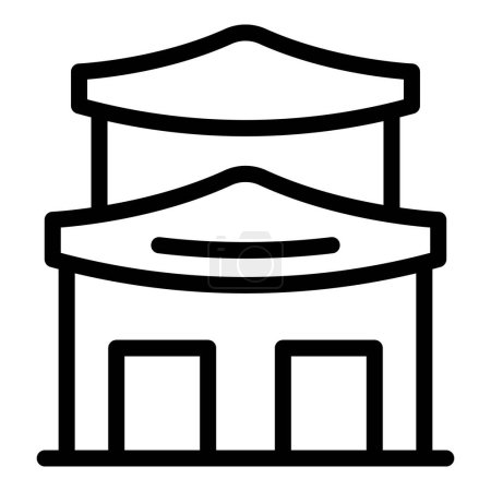 Illustration for Travel house icon outline vector. Japan temple. Shinto tokyo - Royalty Free Image