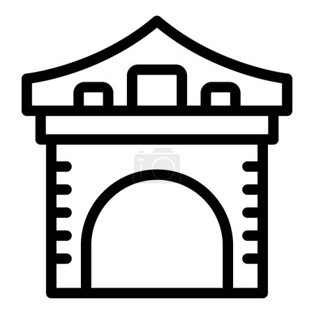 Illustration for Kyoto arch icon outline vector. City temple. Japan building - Royalty Free Image