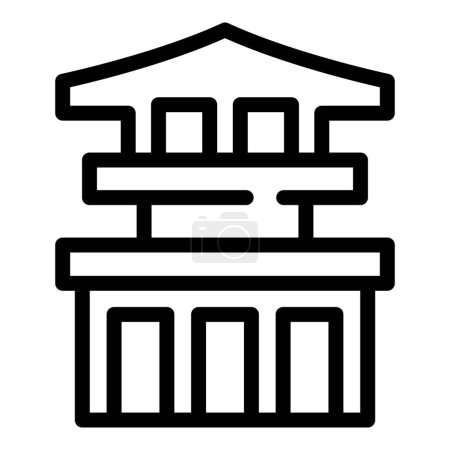 Illustration for Japanese house icon outline vector. Japan kyoto. City tower - Royalty Free Image
