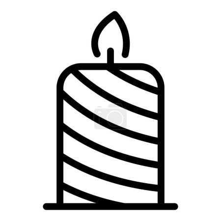 Illustration for Striped candle icon outline vector. Craft class. Factory hobby - Royalty Free Image