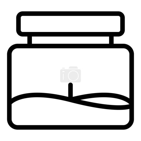 Illustration for Wax jar candle icon outline vector. Making workshop. Class decorate - Royalty Free Image