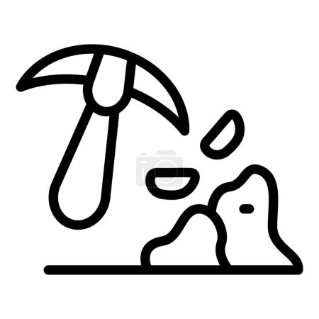 Ilustración de Minero pickaxe icono contorno vector. Piedra de roca. Dinero cavar - Imagen libre de derechos