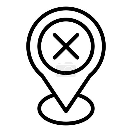 Illustration for Internet location icon outline vector. Lost connection. Socket site - Royalty Free Image