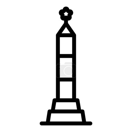 Téléchargez les illustrations : Biélorussie étoile emblème icône contour vecteur. Drapeau municipal. Les gens du monde - en licence libre de droit