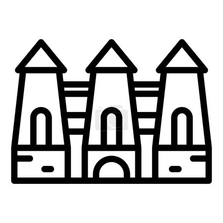 Illustration for Belarus fortresses icon outline vector. Map tourism. Country landmark - Royalty Free Image