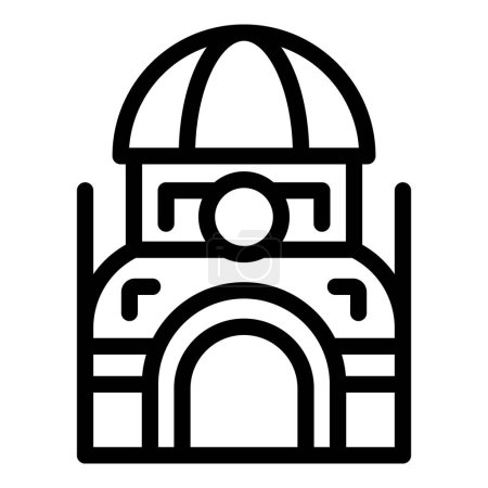 Illustration for Zagreb building icon outline vector. City sea. Travel nature - Royalty Free Image