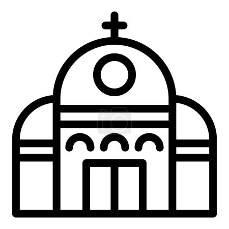 Téléchargez les illustrations : Icône de l'église contour vecteur. Point de repère maritime. Bâtiment Zagreb - en licence libre de droit