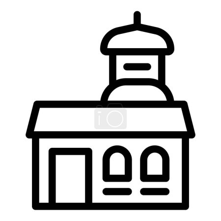 Illustration for Croatia church icon outline vector. City travel. Zagreb map - Royalty Free Image