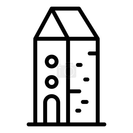 Illustration for Montenegro tower icon outline vector. Flag tour. Travel world - Royalty Free Image
