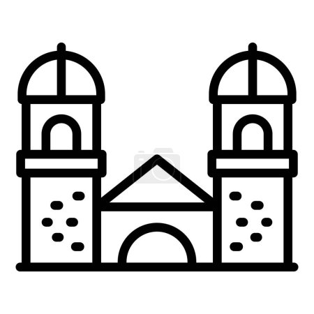 Illustration for Montenegro architecture icon outline vector. Country area. Coast europe - Royalty Free Image