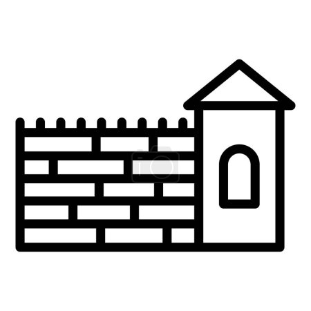 Illustration for Montenegro stone wall icon outline vector. Flag tour. Area atlas - Royalty Free Image