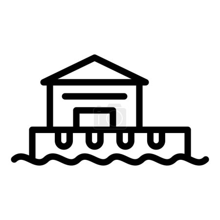 Illustration for Montenegro ship port icon outline vector. Travel tour. Area atlas - Royalty Free Image
