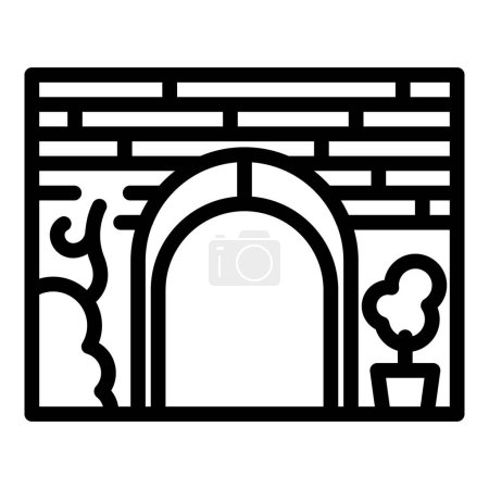 Illustration for Montenegro city arch icon outline vector. Travel tour. Area atlas - Royalty Free Image