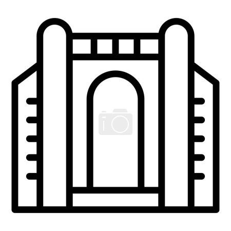 Illustration for Building place icon outline vector. City skyline. Market modern - Royalty Free Image