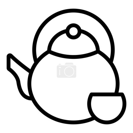 Ilustración de Japón icono de la olla de té contorno vector. Comida asiática. Japón bebida - Imagen libre de derechos