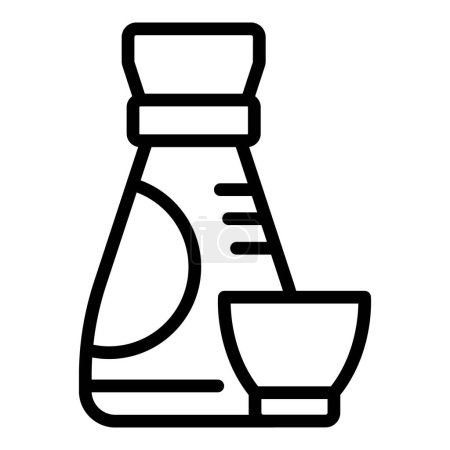 Ilustración de Botella de salsa icono contorno vector. Comida japonesa. Rollo asiático - Imagen libre de derechos