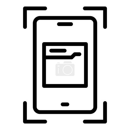 Illustration for Screenshot icon outline vector. Camera button. Screen cam - Royalty Free Image