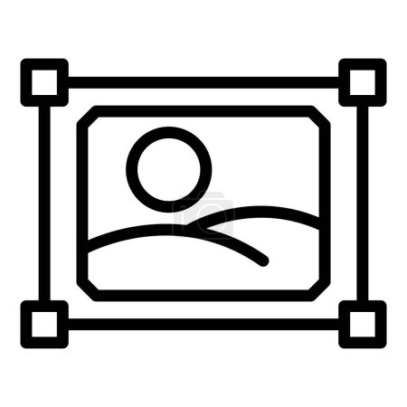 Illustration for Picture snapshot icon outline vector. Camera screen. Image zoom - Royalty Free Image