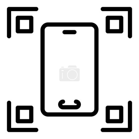 Illustration for Phone snapshot icon outline vector. Zoom app. Screenshot camera - Royalty Free Image