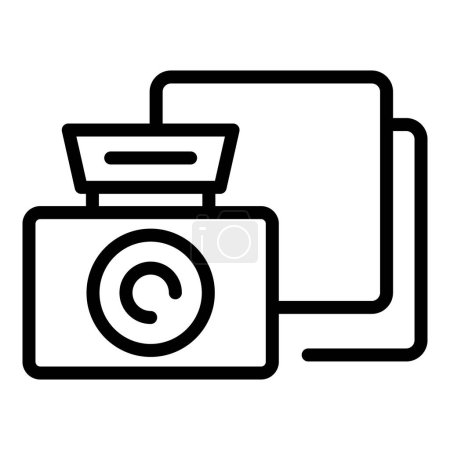Illustration for Camera mobile icon outline vector. Image zoom. Screenshot button - Royalty Free Image