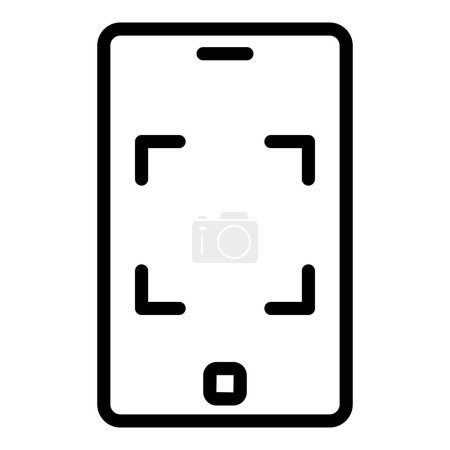 Illustration for Smartphone snapshot icon outline vector. Camera screenshot. Button screen - Royalty Free Image