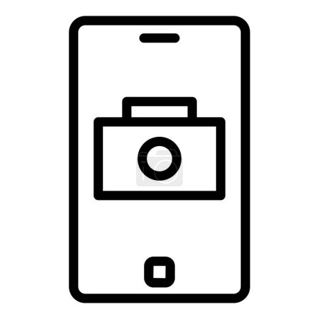 Illustration for Camera icon outline vector. Button screen. Zoom photo - Royalty Free Image