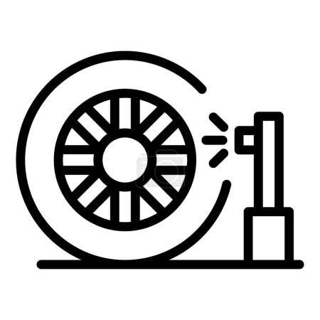Illustration for Tire wash icon outline vector. Service auto. Washer mat - Royalty Free Image