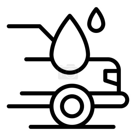 Téléchargez les illustrations : Vecteur de contour d'icône de lavage de ville automatique. Service de voiture. Vitre propre - en licence libre de droit