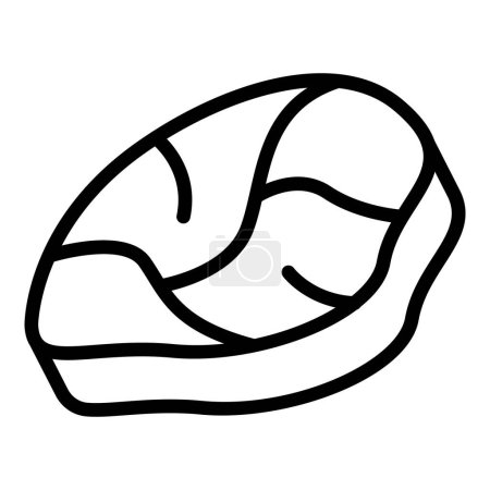 Ilustración de Icono de carne cruda contorno vector. Cordero de cerdo. Comida de jamón - Imagen libre de derechos