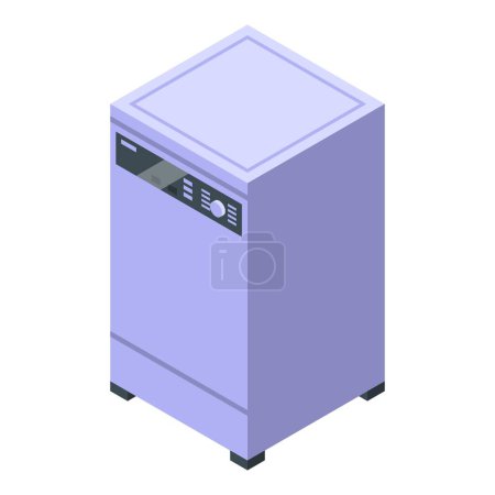 Illustration for Dishwasher machine icon isometric vector. Dish detergent. Soap product - Royalty Free Image