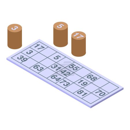 Ilustración de Icono de juego de cartas vector isométrico. Dinero para las ruedas. Concurso de ganadores - Imagen libre de derechos