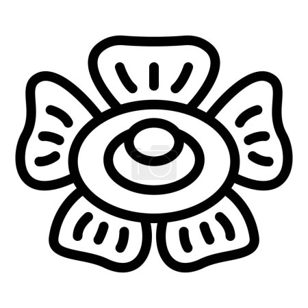 Ilustración de Rafflesia icono contorno vector. Flor tropical. Cadáver vegetal - Imagen libre de derechos