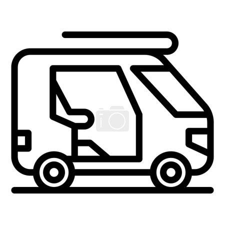 Illustration for Tuk tricycle icon outline vector. Indian bike. Asian bicycle - Royalty Free Image