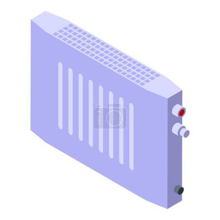 Ilustración de Icono de calefacción central vector isométrico. Radiador de habitación. Interior moderno - Imagen libre de derechos