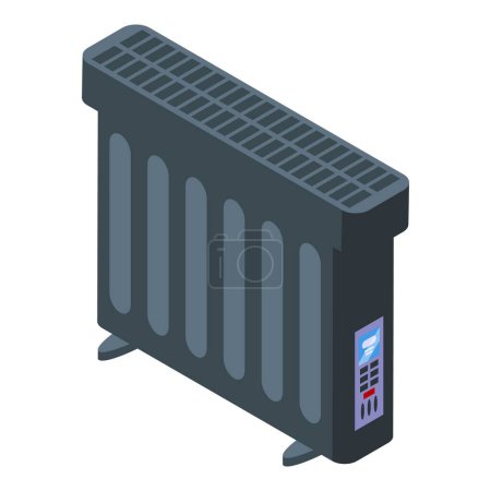 Téléchargez les illustrations : Icône de radiateur moderne vecteur isométrique. L'énergie ambiante. Matériel domestique - en licence libre de droit