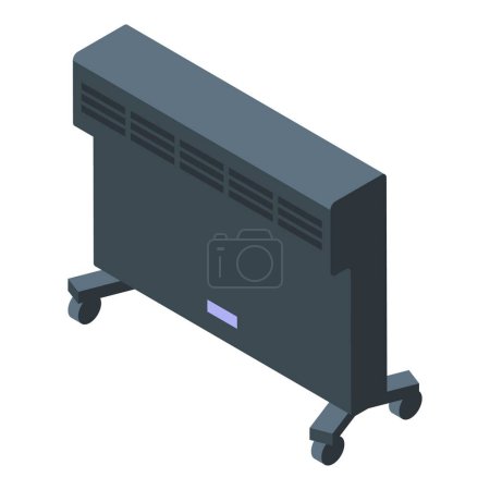 Ilustración de Moderno icono del radiador negro vector isométrico. Energía de la habitación. Servicio climático - Imagen libre de derechos