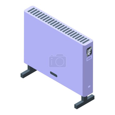 Téléchargez les illustrations : Icône du radiateur système vecteur isométrique. L'énergie ambiante. Matériel domestique - en licence libre de droit