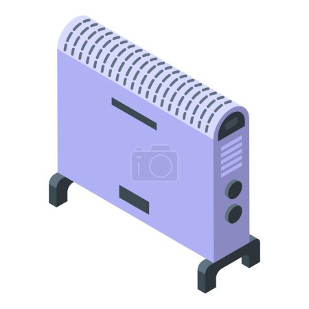Téléchargez les illustrations : Icône convecteur réservoir vecteur isométrique. Radiateur de pièce. Service climat - en licence libre de droit